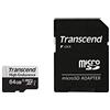 Transcend Scheda di memoria microSDXC 350V da 64 GB UHS-I, C10, U3, Full HD, fino a 95/45 MB/s, ideale per dashcam, telecamere di sicurezza e sistemi di sorveglianza - TS64GUSD350V