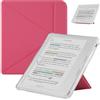 HGWALP Custodia protettiva compatibile con 7 Kobo Libra Colore (2024) / Kobo Libra 2 (2021) eReader, Clear Soft TPU Custodia posteriore con Auto Sleep/Wake e Stand,Watermelon red