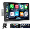 Podofo Autoradio Bluetooth 1 Din Compatibile con Apple Carplay Android Auto 9 Pollici Schermo Stereo Auto Radio con AM FM SWC Enlaces Espejo + Telecamera Posteriore