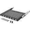 Tecmojo Scaffale Scorrevole 1U 19 Pollici per Installazione Fissa, Profondità Variabile 350-500mm, con Ripiano Estraibile, con Fermi Antiscivolo, Portata 50kg, Nero