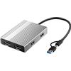 Acasis Adattatore USB C a Dual HDMI DisplayLink, 4K@60Hz, 2 HDMI, 100W PD Charging, DisplayLink Docking Station per Mac M1/M2/M3/Macbook neo/Windows, adattatore USB A/C a doppio monitor (Argento)