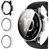 iVoler 3 Pezzi Cover con Vetro Temperato per Oppo Watch X3 / OnePlus Watch 4, Copertura Completa Pellicola Protettiva Custodia Antiurto, Sottile Anti-Graffio Rigida Bumper Case, 2 Trasparente + 1 Nero