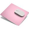 Songella Tappetino per Mouse in Alluminio e Metallo di alta Qualità Superficie Rigida in Pelle A Doppio lato per Computer PC e Computer Portatili 24 * 20 cm (Oro rosa)