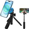 HAFOKO Magnetico Cellulare Bastone per Selfie Treppiedi con 1/4 Magnetico Ricarica Senza Fili Treppiedi Montare Estensibile Mini Desktop Treppiede Smartphone compatibile con iPhone 15/14/13/12 Pro