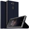Verco Xperia XA2 Cover, Custodia a Libro Pelle PU per Sony Xperia XA2 Case Booklet Protettiva [magnetica integrata], Azzurro