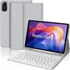 JADEMALL Custodia con Tastiera per Redmi Pad 2 11 2025, Italiano QWERTY Tastiera Bluetooth Magnetica Staccabile per Redmi Pad 2 11 Pollici 2025, Grigio Chiaro