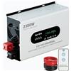 ZeroEra Inverter 12V/24V a 220V 230V,Convertitore Doppia Tensione,Potenza Nominale 1150W/2300W,Potenza Picco 2300W/4600W,Seno Puro,LCD,Rilevamento Intelligente,Presa 2EU, 1 Tipo C,Porta USB 2.1A,Telecomando