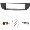 tomzz Audio 2414-038 Set lunetta radio compatibile con Fiat 500 My.2007-2015 nero con adattatore radio ISO Antenna adattatore ISO DIN staffa di rilascio