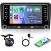 VECHTEL Autoradio 2G+64G Android 15 per Audi A3 8P S3 8P1 RS3, 7 Pollici HD Schermo Tactile Stereo Auto co Carplay Android Auto senza Fili GPS Wi-Fi Bluetooth 2USB Tipo-C Radio FM RDS Retrocamera