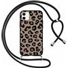 Yoedge Leopardata Cover con Cordino per iPhone 11, Aesthetic Marrone Disegni Motivo Corda, Sottile Morbido Silicone Laccio Custodia Antiurto Case con Tracolla Collana Catena per iPhone 11 6,1