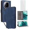 IUQXU Cover per Xiaomi Redmi Note 14 Pro+ 5G/Note 14 Pro 5G Libro con Pellicola Vetro Temperato [Blocco RFID] Custodia in Pelle Portafoglio per Redmi Note 14 Pro Plus 14Pro+ 5G Xiaomi Poco X7 Blu