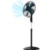 Cecotec Ventilatore a Piantana EnergySilence 515 WindLite Pro Black. 45W, Diametro 16" (40cm), 3 Velocità, Oscillazione Automatica, Altezza Regolabile, 5 Pale, Massima Sicurezza, Nero, Fresco Totale