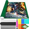 MOYKSRR Tappeto Puzzle Feltro, Puzzle Mat, Tappeto Puzzles Feltro 1000 1500 2000 3000 Pezzi, Portatile Puzzles Roll Mat con 6 Vassoio Ordinamento, Tubo d'Aria e Borsa