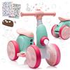 VITONIS Bici Elettrica per Bambini Piccoli con Macchina di Bolle per Bambini e Bambine di Un Anno, Bici 4-In-1 per Bambini con Musica e Luci LED, Giocattolo Regalo per 12-48 Mesi, Rosa-Verde