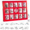 RoseFlower Metal Wire Puzzle Set di 15, Rompicapo in Metallo Torsione Puzzle 3D Gioco di Mente Classico Giocattoli Educativi IQ Test Puzzle Regalo per Adulti e Bambini Regali Bomboniere Premi