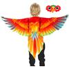Lpoppcx Costume da ali degli uccelli, per bambini, con ali di travestimento, per bambine e bambine, con ali iridescenti, con set di maschere, per bambini, Halloween, carnevale, cosplay, feste