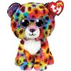 TY - Peluche - Beanie Boos - Leopardo Unicorno - Giselle - Colori Arcobaleno - Occhioni e Orecchie Viola Glitter - Il Morbido Peluche con Gli Occhi Grandi Scintillanti - 15 Cm - 36284