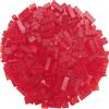 Q-Bricks Scatola di mattoncini da costruzione | mix trasparente | 300 mattoncini | colori trasparenti | Confezionato in una scatola riutilizzabile | 100% compatibile | rosso fuoco trasparente