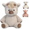 Generico Peluche che Corre Mucca 45/60cm - Cuscino Morbido e Soffice per Casa - Pupazzo che Cammina a Forma di Vitello (Albicocca,45cm)
