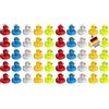 Wellgro - 50 paperelle da bagno colorate (giallo, rosso, bianco, blu, verde) ogni paperella misura circa 3,5 x 3 cm (diametro x altezza) in gomma con sacchetto in rete