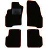 QUEMAR Tappetini Auto compatibili con Punto e Punto EVO 2009-2018/ Kit Tappeti in Moquette e Gomma su Misura (Set 2 Anteriori + 2 Posteriori)/Ricami e Colori Personalizzati (0 Ricami, Bordo Arancio)