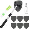 Zosenyer Kit Pulizia Auto, Lavavetri Auto con Spazzola Télescopica e 6 Pads Microfibra, Pulizia Vetri Auto Interni, 180° Rotazione, Incluso Spray e Spazzola Doppia Testa (Grigio)