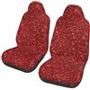 Poadnly Stampa con motivo glitter rosso,Coprisedile per auto protezioni per sedili anteriori per auto, 2 pezzi
