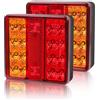 Qiping Fanali Posteriori Rimorchio, 12V/24V Universale Fanale Posteriore LED, con Cavo da 30cm, E-Mark E57 luci posteriori rimorchio per Trattore/RV/Autocarro/Camion