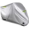 YMLVET Telo Coprimoto per Benelli TRK 502X TRK 502 X TRK502X, Protezione UV Esterna Coperture Antipioggia Antipolvere Coprimoto Impermeabile per Esterno,Silver