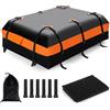 SOARS Box Tetto Auto 600 Litri, Portapacchi Auto Tetto 100 X 132 X 43 CM, Impermeabile con Tappetino Antiscivolo e Borsa per il Trasporto, Porta Bagagli Universale per Auto, SUV (Nero+Arancione-600L)