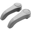Wivplex 2 pezzi set leva di regolazione del sedile maniglia ricambio, for Renault, Clio tutte le serie 1998-2008 Mk2 Twingo Leva della maniglia di regolazione del seggiolino (Gray)