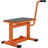 DURHAND Cavalletto per Moto in Metallo per Moto max 150 kg, Cavalletto Alzamoto con Superficie in Gomma e Manovella, 48x34x43 cm, Arancione