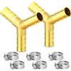 TAILONZ PNEUMATIC 2Pz 10mm Brass Hose Barb, Raccordo a Y a 3 vie Intersezione/Liquido/Carburante/Aria
