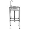 Babeenoo Lavabo autoportante, in acciaio inox, con tubo di scarico e rubinetto freddo, multifunzione, per esterni, per hotel, bar, ristoranti, cucine