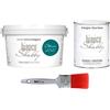 bianco Shabby CHALK PAINT Ottanio (2021) & FINITURA + PENNELLO - Pittura Shabby Chic EXTRA OPACA (2,5 Litri) + Finitura Trasparente Opaco (1 Litro) + 1 Pennello Pro 50 mm