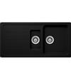 SCHOCK Lavello da cucina 100 x 50 cm Formhaus D-150L Nero - CRISTALITE lavello in granito con 1 ½ bacino a partire da 60 cm di larghezza