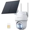 COOAU 4G Telecamera Esterno con SIM e pannello solare,2K Telecamere Batterie Senza Fili,360°PTZ Videocamera Sorveglianza,Visione Notturna a Colori,Audio Bidirezionale,IP66