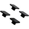 Healeved Set di 4 pomelli per cassetti in alluminio opaco nero di piccole dimensioni quadrate maniglie per armadio e armadio stile moderno nordico, adatti per cucina e bagno