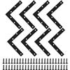 SAYAYO Staffa Angolare Piatta a Forma di L 150mm x 150mm in Acciaio Inox Nero Angolo Retto Angolari Staffe Squadrette Angolare a L per Riparazione Mensola di Legno Tavolo Sedia Letti Armadi, 8 PZ