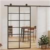 Festnight Porta Scorrevole e Kit Montaggio Vetro ESG Alluminio, Porta Interna, Porte Vetrate Scorrevoli, Porte Scorrevoli da Interno, Porte Interne, 102x205cm
