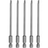 QUARKZMAN 5Pz #2 Punte Cacciavite Phillips PH2 1/4 Gambo Esagonale 4 (100mm) Lungo Acciaio S2 Magnetiche Inserti per Avvitatore per Cacciavite Elettrico Punte Trapano 0.157 (4mm) Asta