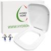 HYDRO HOME - Copriwater One Rak Ceramics, Tavoletta Wc In Plastica Termoindurente Avvolgente Con Cerniere regolabili Acciaio Inox fissaggio dall'alto, Asse Wc Colore Bianco