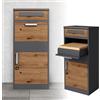 ML DESIGN modern living ML-Design Cassetta Postale per Pacchi da Esterno e Scomparto per Lettere 50x37x112 cm Serratura a 2 Chiavi in Acciaio Zincato Verniciato a Polvere Antracite Aspetto Rovere Resistente alle Intemperie