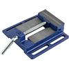 Cuisaincraty Morsa Trapano 100 mm Ghisa Acciaio, Morsa da banco per foratura fresatura, serraggio preciso ganasce 45#, base spaccata antiscivolo, blu