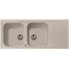 Generic Lavello cucina Provenza avena 116 x 50 cm 2 vasche piletta automatica e gocciolatoio Made in Italy