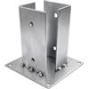 Fratelli Biasco Supporto per Palo Zincato - Ideale per Montaggio pali su Cemento o Muro - Alta Resistenza alla Corrosione (Bicchiere 80x80 mm)