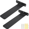 Euleryoo Set 2 Staffe per Mensole Pesanti (L) - Supporti da Parete con Viti Spesse Doppio Lato Utilizzabile ideale per Casa Cucina e Ufficio (25cm)