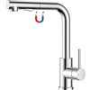 FORIOUS Rubinetto Cucina, Miscelatore Cucina con Doccetta Magnetica Estraibile, 2 Funzioni di Getto e Girevole a 360°, Rubinetto Lavello Cucina in Acciaio Inox a Forma L, Cromo Lucido