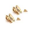 Infinity Decor Confezione da 2 pezzi in ottone massiccio vittoriano Fitch Fastener SASH finestra maniglia girevole serratura ottone & cromo (ottone lucido)