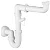 MP-SHOP IT Sifone Universale Cucina | Scarico Lavello 1 Via | Misure 1"1/2-1"1/4 con Rosone | Uscita 32/40 mm| Attacco Lavastoviglie ed Elettrodomestici | Installazione facile